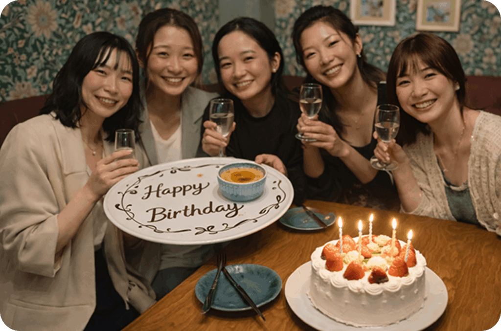 お誕生日祝いの風景写真